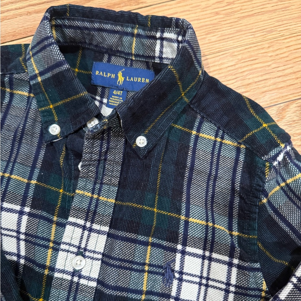 Boys 4T micro corduroy button down